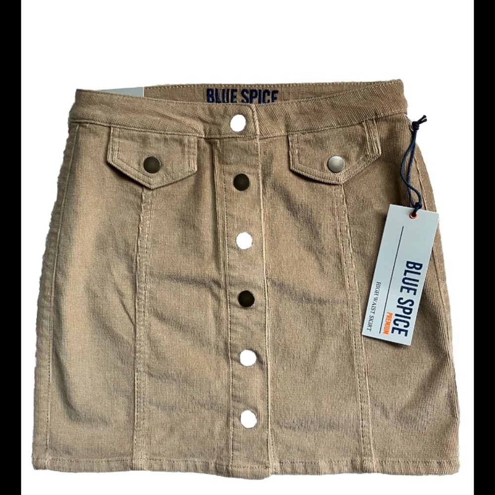 NWT! NEW western Corduroy BROWN Tan SNAP skirt w/STRETCH Women’s Size: 1/2 XS S